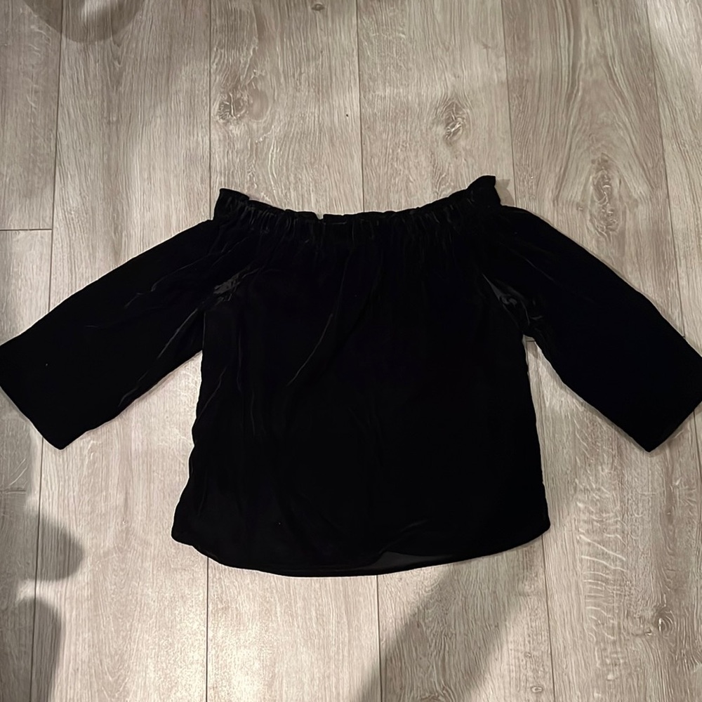J.Crew Velvet Off the Shoulder Top size M